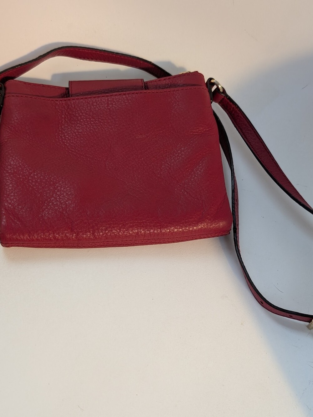 Michael Kors Crossbody Bag Soft Leather Gold Hardware Red - Picture 9 of 12